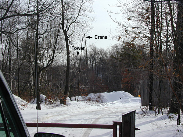 View from security gate on access road