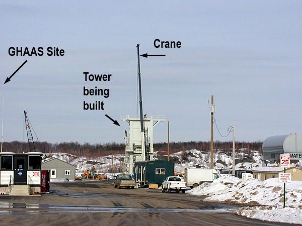 Asphalt plant construction - tower being erected - 2 of 4 levels?